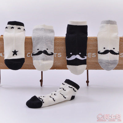 【TongQ2016夏款無(wú)骨童襪純棉兒童船襪黑白胡子全棉男兒童襪子批發(fā)廠家】諸暨市久奈針織廠 - 產(chǎn)品庫(kù)